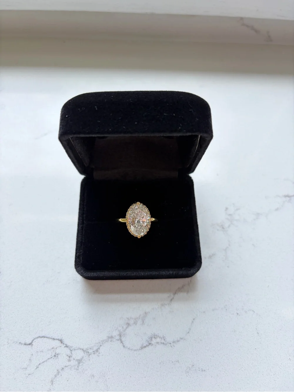 4.04 CT Oval IGI Certified Lab Diamond with Antique Setting in 14k Yellow Gold